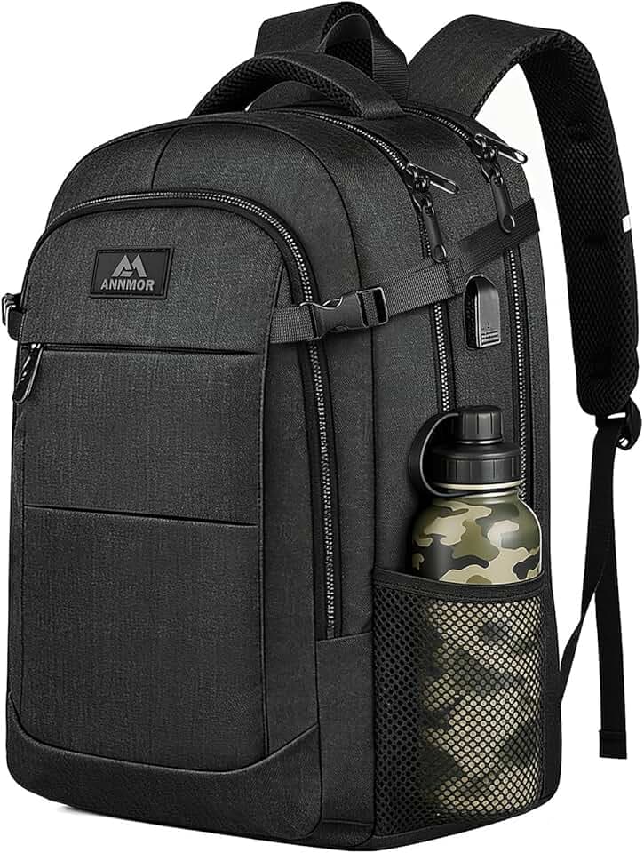 Zaino Porta PC, 15-17,3" PC per Zaino Uomo, Zaino da Viaggio e Scuola con Porta USB, Compagno Versatile per Adolescenti, Studenti e Lavoratori