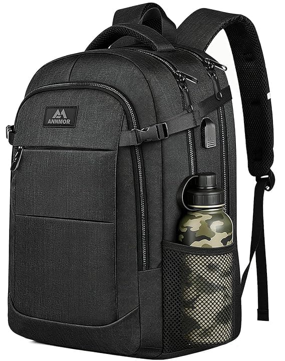Zaino Porta PC, 15-17,3" PC per Zaino Uomo, Zaino da Viaggio e Scuola con Porta USB, Compagno Versatile per Adolescenti, Studenti e Lavoratori