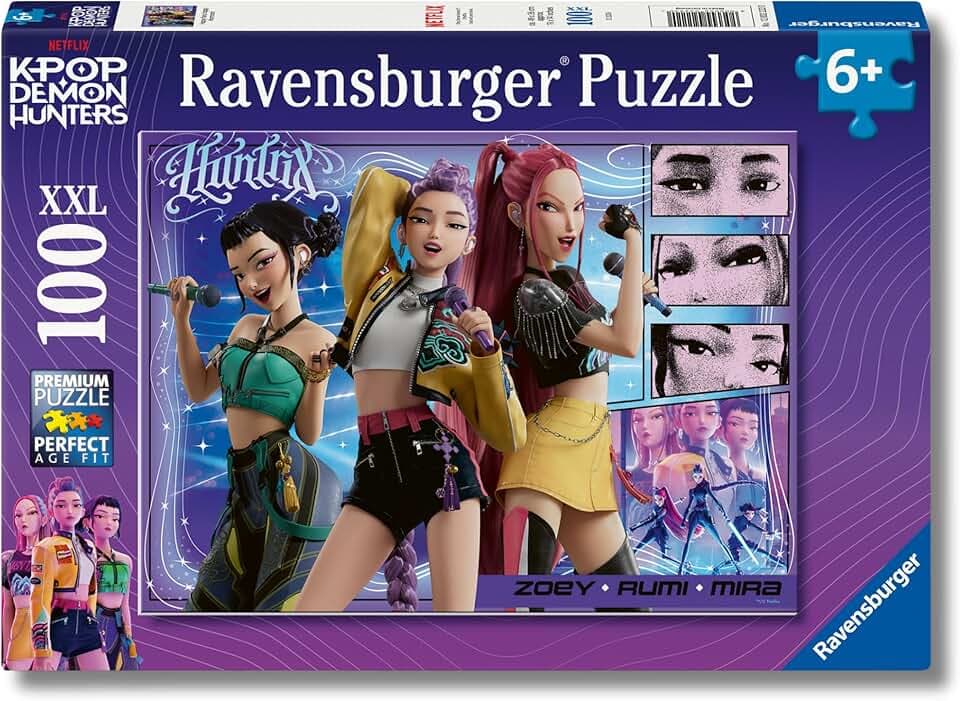 Ravensburger - KPop Demon Hunter, Puzzle Bambini 6 Anni, Puzzle 100 Pezzi XXL, Dimensioni 49x36cm, Giochi Bambina 6 Anni Femmina, Regalo Bambina 6 Anni