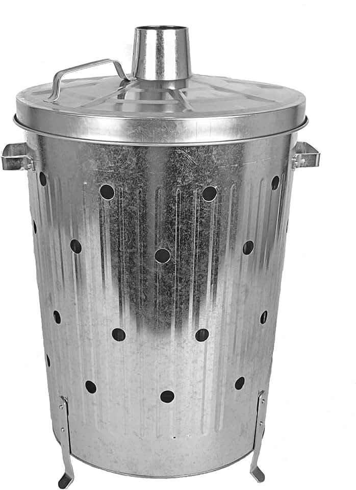 Spetebo Verbrennungstonne 75l Zincato - Canna Fuoco Braciere Verbrenner Forno da Terrazzo