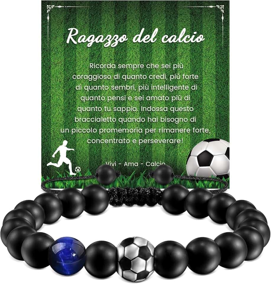 Cheerslife Idee Regalo Ragazzo,Braccialetto di Calcio Basketball per Ragazzi, Regali Compleanno Natale per Figli, Nipoti Fratelli, Regalo Ragazzo 8 9 10 11 12 13 14 15 Anni Maschio Bracciale Bambino