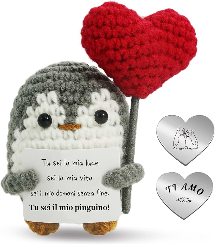 Idee Regalo Donna Compleanno Regalo Uomo, Regali Fidanzato, Positivo Pinguino Peluche, Regali per lei Fidanzata, Romantico per la Coppia San Valentino per lui e lei