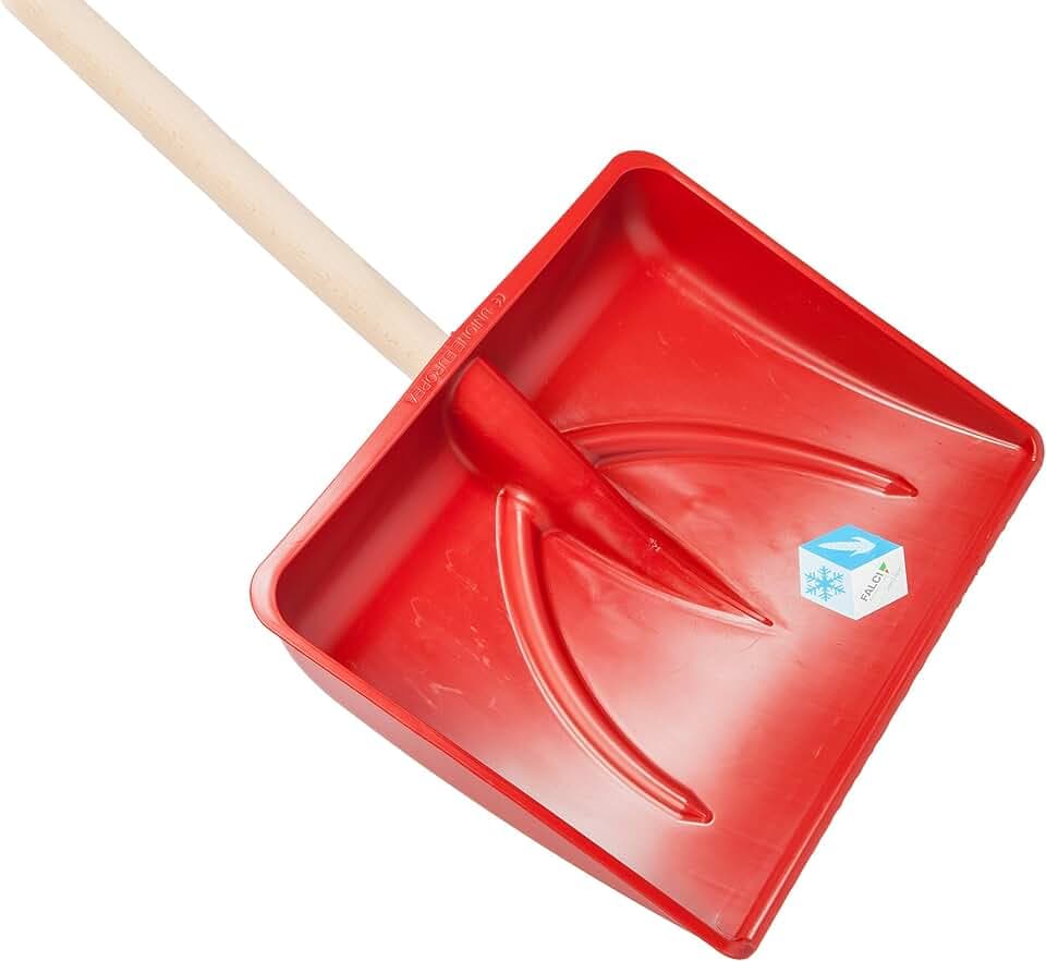 Falci 249014MPS Pala da Neve e Multi Uso in Plastica con Manico in Pioppo, Rossa
