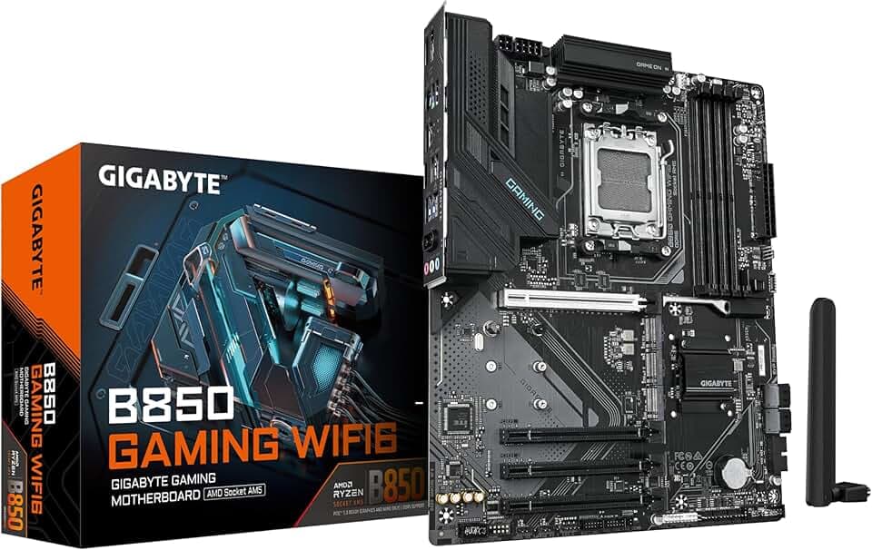 GIGABYTE B850 GAMING WIFI6 Scheda Madre - CPU AMD Ryzen Serie 9000, VRM digitale 6+2+2 fasi, fino a 8200MHz DDR5 (OC), 1xPCIe 5.0 + 2xPCIe 4.0 M.2, LAN GbE, WIFI 6, USB 3.2 Gen 2