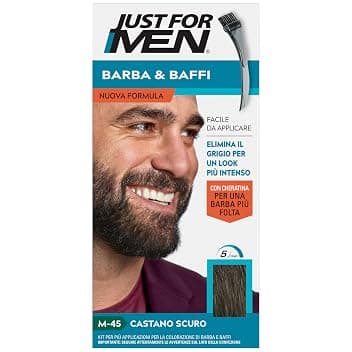 Just For Men Barba & Baffi, Tinta Uomo Con Cheratina, Castano Scuro M45