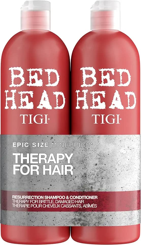 Bed Head by TIGI | Set shampoo e balsamo Resurrection Repair | Trattamento professionale per capelli secchi e rovinati | Potente formula ristrutturante e condizionante | 2x750ml