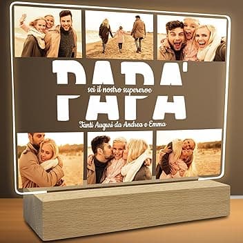 STAMPATEK Lampada Personalizzata Regalo Festa Del Papà Idee Regalo - Lampada Led Luce Notturna Regali Uomo Papà Compleanno, Regali Per Lui, Marito, Compagno Natale Originale, PlexMod6_DS3