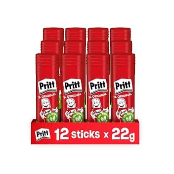 Pritt Colla Stick, Colla trasparente per scuola e ufficio, 12 x 22 g