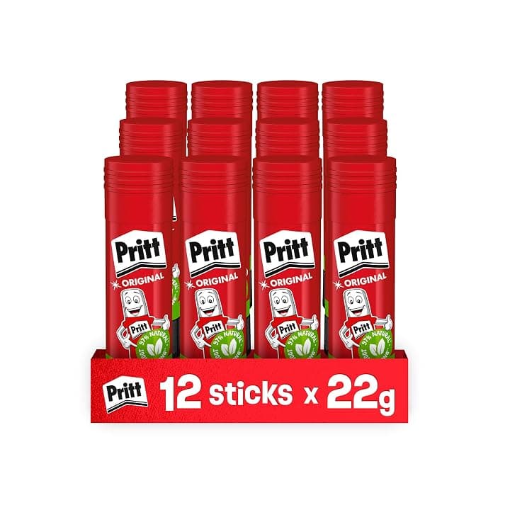 Pritt Colla Stick, Colla trasparente per scuola e ufficio, 12 x 22 g