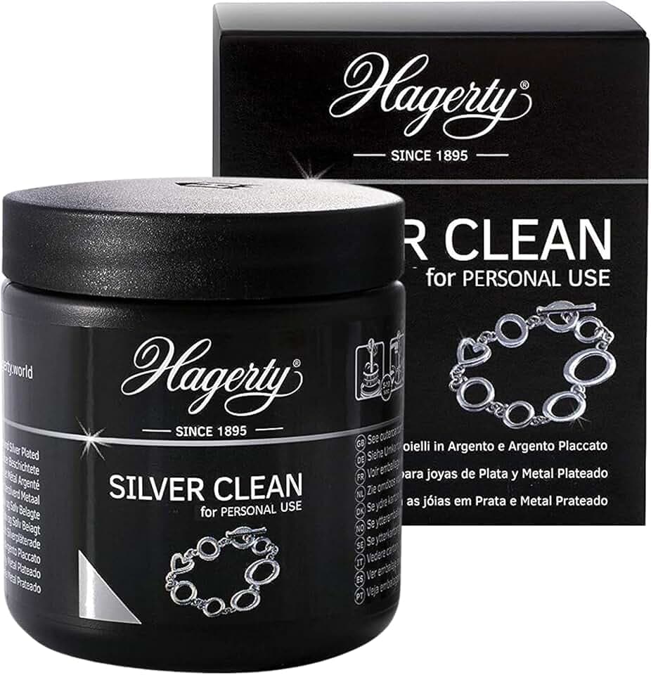 Hagerty Hagerty Silver Clean Bagno detergente per gioielli d’argento e placcati argento 170ml I Lucida gioielli efficace I Bagno detergente per ridare lucentezza ai gioielli d’argento I Cestello