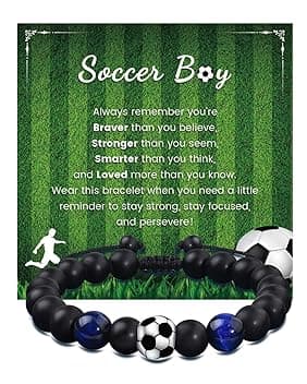 KAKFEL KAKFEL Braccialetto Calcio Ragazzo 1 Pezzo | Regalo Compleanno, Comunione, Pasqua per Figlio, Nipote, Fratello & Fan di Calcio 8-12 Anni
