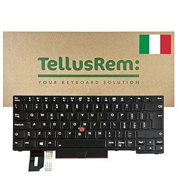 Tastiera sostitutiva compatibile con Lenovo ThinkPad T480s black - IT retroilluminata, per modelli compatibili T480s, T490, E490, L480, L490, L380, L390, L380 Yoga, L390 Yoga, E480, E490