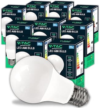 V-TAC 10x Lampadine LED E27 da 8,5W - [ ALTISSIMA EFFICIENZA ] - A60 - (Equivalenti a 60W) - Lampadine di Nuova Generazione a Risparmio Energetico - 806 Lumen - Luce Bianca Calda 3000K