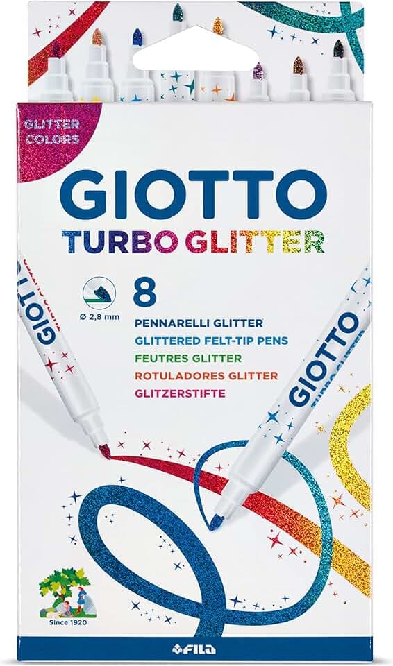 GIOTTO TURBO GLITTER Ast. 8 pennarelli glitterati