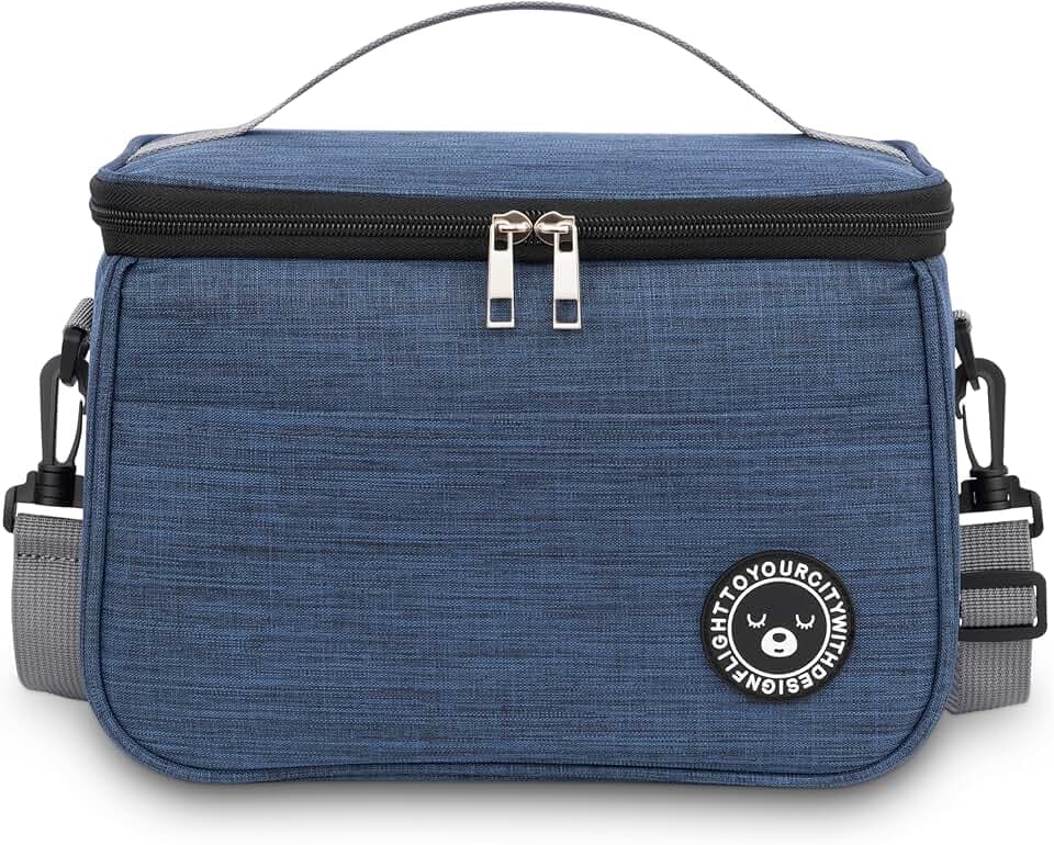 Borsa Termica Porta Pranzo 6.4L, Borsa Termica Aggiornato, Borsa Frigo, Borse Termiche Porta Pranzo, Borsa Pranzo Portatile, Borsa Frigo Pranzo Ufficio Viaggio Picnic (Blu - 6.4L) Global Recycled Standard
