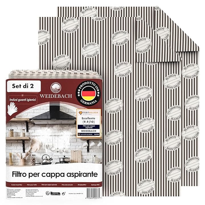 2x Filtro piatto per cappa aspirante (Filtro antigrasso), 57x47cm, 1mm di spessore, ritagliabile Filtro per cappa aspirante, con indicatore di saturazione, prestazioni filtranti TOP, 100%