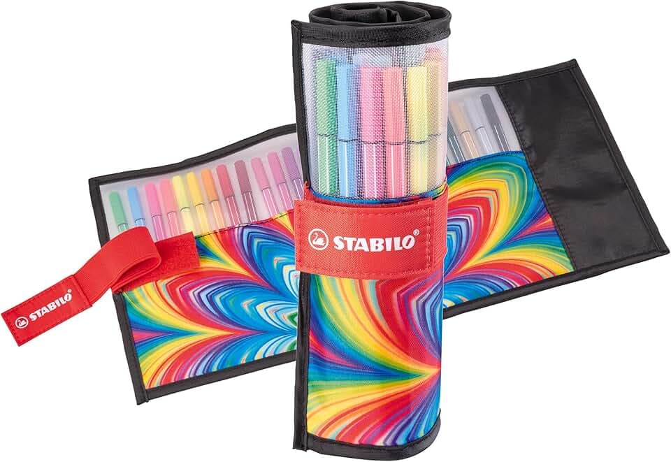 STABILO Pen 68 - Pennarello Premium - Rollerset con 25 colori assortiti - ARTY Edition ISCC PLUS