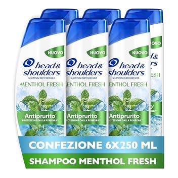 Head & Shoulders Shampoo Antiprurito Menthol Fresh 6X250ml Uso Quotidiano