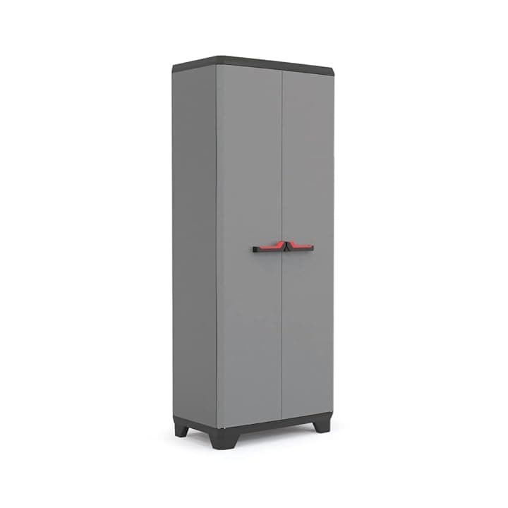 Keter Armadio Portascope Stilo, 3 Ripiani Regolabili, Grigio Scuro/Nero, 68 x 39 x 173 H cm