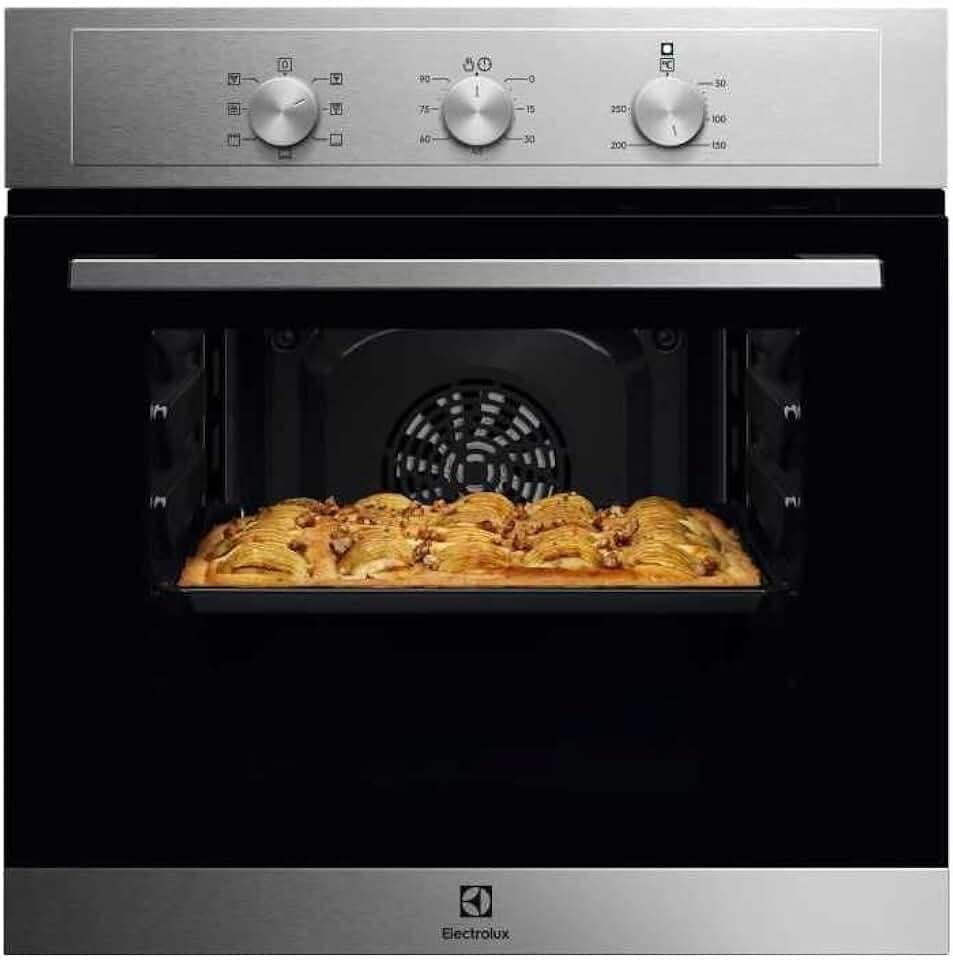Electrolux EOH2H00BX Serie 300, Forno da Incasso Multifunzione, Capacità 58 L, Funzione Grill, Aqua Cleaning, Contaminuti, Classe A, 590x594x560 mm, Acciaio Inox Antimpronta