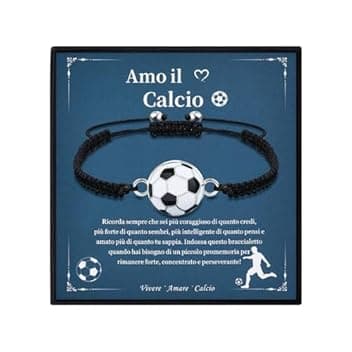 VGWON Regali Braccialetto di Calcio per Ragazzi, Regali di Compleanno e Natale per Ragazzo, Regali per Figli, Nipoti e Fratelli, Braccialetto di Calcio in Pietra Naturale 3D