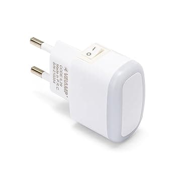Velamp FROOT Luce notturna LED con pulsante ON/OFF - Compatta ed elegante, illuminazione naturale – Salvaspazio - Perfetta per camere da letto, corridoi, bagni e camerette – Colore Bianco
