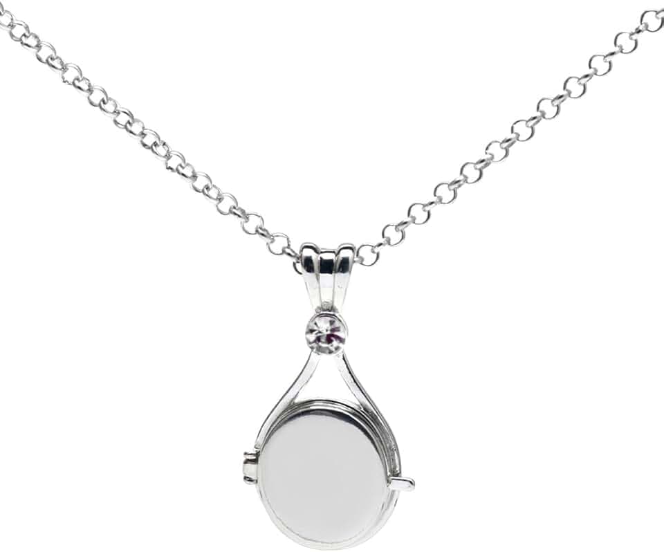 VAEIORP VAEIORP 1 Pcs Collana in Acciaio Inossidabile con Ciondolo Sirena, Medaglione Mermaid H2O, Collana Elegante per Donne e Ragazze (Bianco)