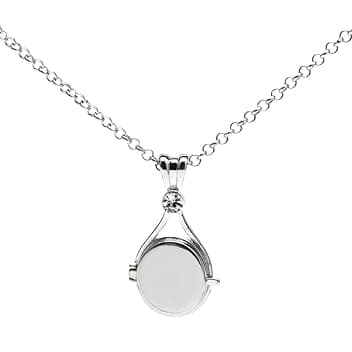 VAEIORP VAEIORP 1 Pcs Collana in Acciaio Inossidabile con Ciondolo Sirena, Medaglione Mermaid H2O, Collana Elegante per Donne e Ragazze (Bianco)