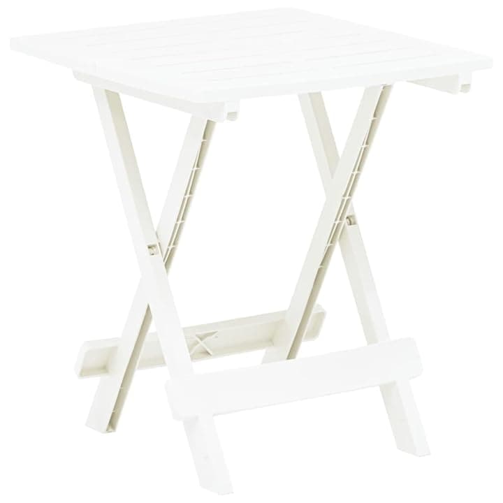 Ipae-Progarden Adige - Tavolo pieghevole da giardino, Polipropilene, Bianco, 44 x 44 x 50 cm