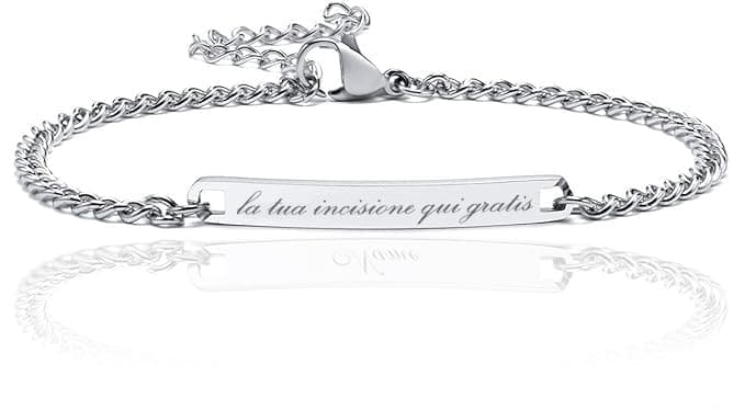 Maglione Gioielli Bracciale personalizzato festa del papà targhetta acciaio uomo regolabile
