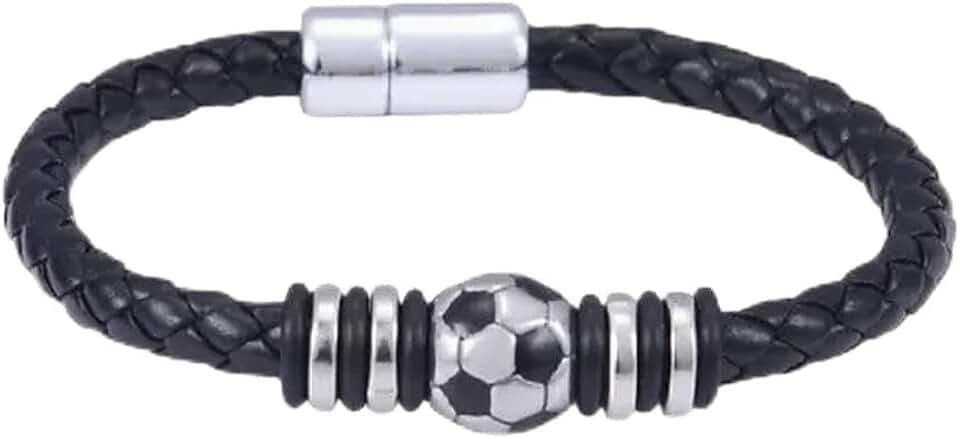 MLPKOI Bracciale di Calcio con Scatola Regalo e Carta, Bracciale Bambino, Braccialetto di Calcio, bBracciale Ragazzo, Braccialetti Regalo di Compleanno y Natale, Accessorio Calcioo