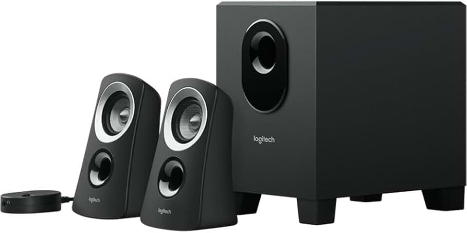 Logitech Z313 2.1 Sistema di Altoparlanti Multimediali con Subwoofer, Audio Full Range, 50 Watt, Bassi Potenti, Ingressi Audio Bluetooth e 3,5 mm, Presa EU/IT, PC/PS4/Xbox/TV/Smartphone/Tablet - Nero