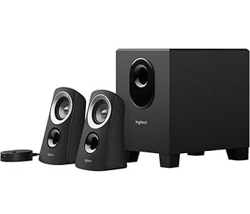Logitech Z313 2.1 Sistema di Altoparlanti Multimediali con Subwoofer, Audio Full Range, 50 Watt, Bassi Potenti, Ingressi Audio Bluetooth e 3,5 mm, Presa EU/IT, PC/PS4/Xbox/TV/Smartphone/Tablet - Nero