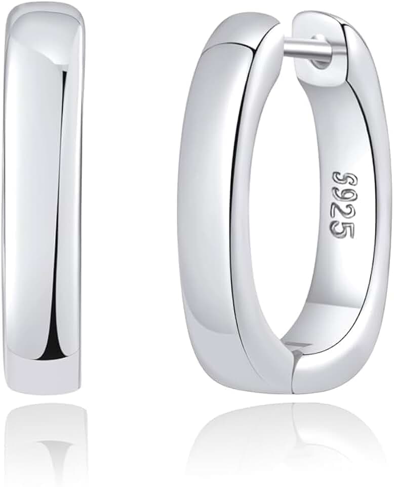 Generic Orecchini da donna in argento Sterling 925, 15 mm, piccoli orecchini ad anello da donna, ipoallergenici e leggeri, regalo alla moda, adatti per l'uso quotidiano e per le feste