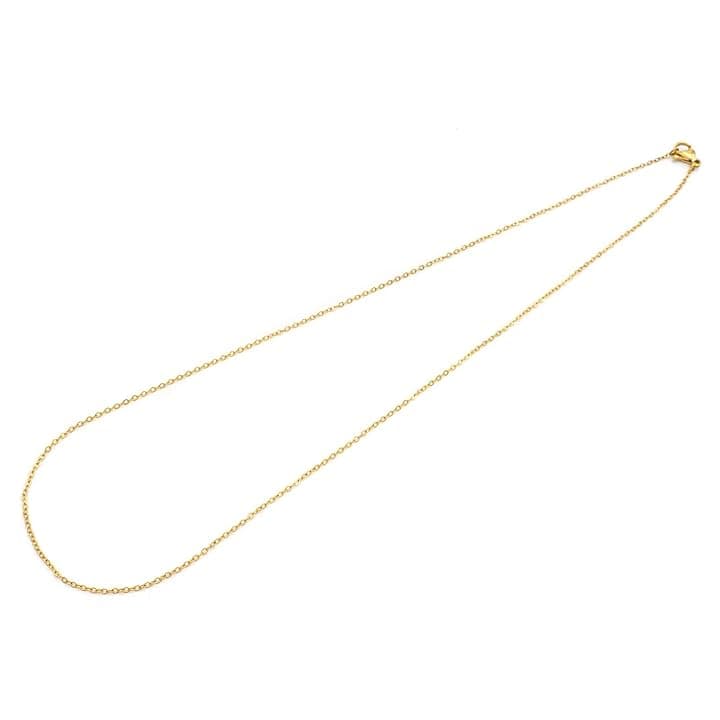 Vintageparts FACHHANDEL FÜR SCHMUCKZUBEHÖR Vintageparts, delicata catena a maglie in acciaio inox 304, color oro, 45 cm, 1 pezzo, ciondolo, creativo, delicato, adulti, bambini, ragazzi, semplice
