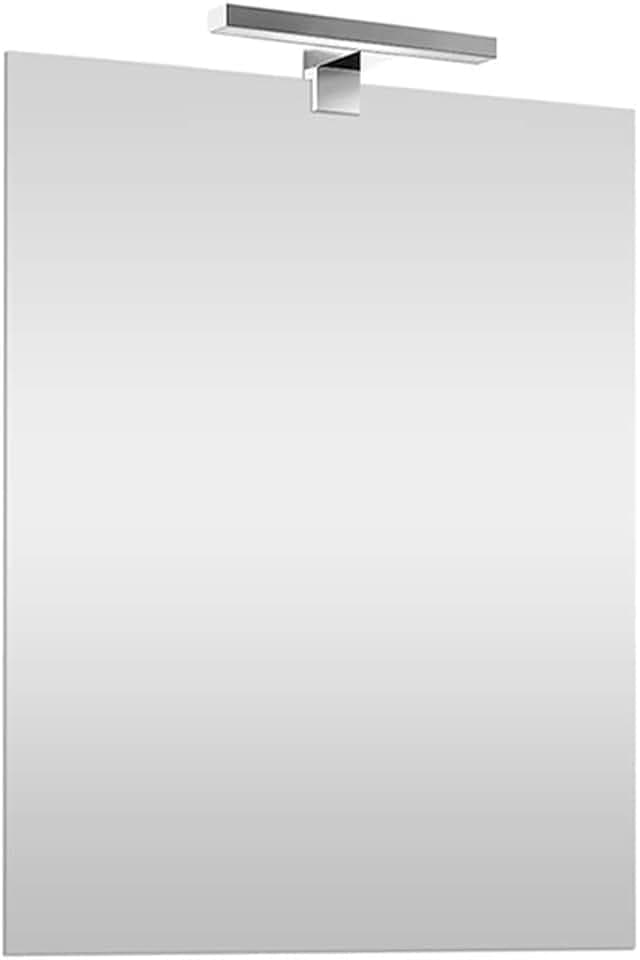 Inbagno Specchio con Lampada LED Reversibile, COMPLETA di luce LED cromata da 30 cm a risparmio energetico (Luce Naturale, 50x70 Reversibile)
