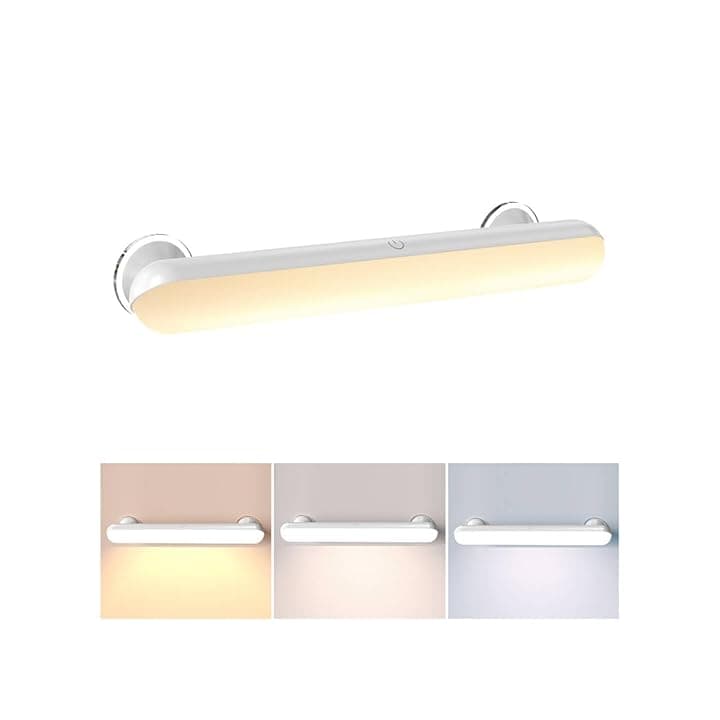 GOVSSING Luci Specchio Make Up Dimmerabili con Ventosa Adesiva, Batteria Ricaricabile da 5000mAh, Illuminazione Senza Fili, Lampada Specchio Magnetica Telecomandata