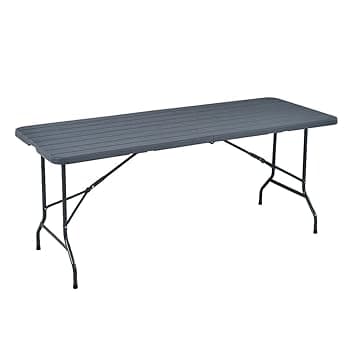 Hortan Tavolo Pieghevole Rettangolare Multifunzione Con Piano In Resina E Struttura Richiudibile Salvaspazio In Acciaio, Per Arredo Esterno, Interno, Giardino, Terrazzo, Pic Nic e Campeggio