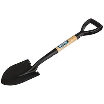 Draper, 15072, mini pala a punta arrotondata, con manico in legno, nero, 15072, 0V