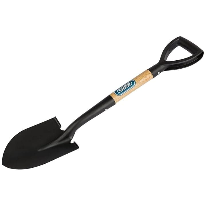 Draper, 15072, mini pala a punta arrotondata, con manico in legno, nero, 15072, 0V