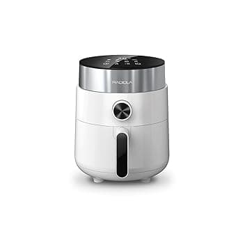 Friggitrice ad Aria Digitale, 2,5L, 1200W, Timer 30 Minuti, Temperatura Regolabile 80-200°C, Cestello Antiaderente Lavabile RADF31225W RADIOLA