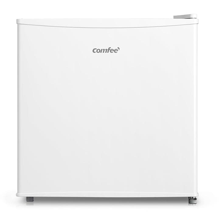 COMFEE' RCD50WH2(E) Mini frigo bar 43L e zona refrigerante, Frigorifero piccolo Monoporta, Silenzioso, Adatto per Hotel, Casa, Ufficio, 47.2 x 45 x 49.2 cm, Bianco