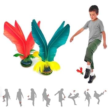 Kick Shuttlecock,Cinese Jianzi Feather Kicking Shuttlecock,Piume Colorate Jianzi Cinese per per Gioco Sportivo Esercizio Piede,volano del Piede,volano a calci all'aperto o al Coperto,2pc