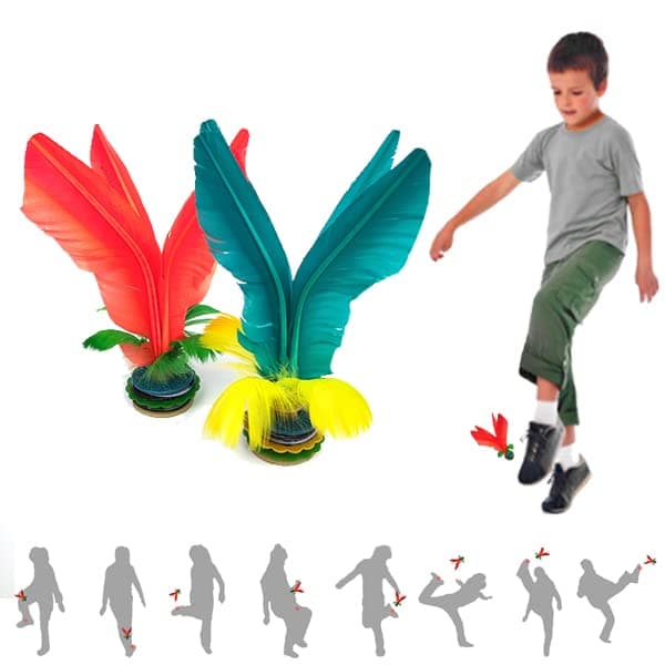 Kick Shuttlecock,Cinese Jianzi Feather Kicking Shuttlecock,Piume Colorate Jianzi Cinese per per Gioco Sportivo Esercizio Piede,volano del Piede,volano a calci all'aperto o al Coperto,2pc