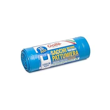 Gallo, 15 SacchettI Spazzatura in Plastica Riciclata, 100% Riciclato, 53x68cm, 30Litri, Blu