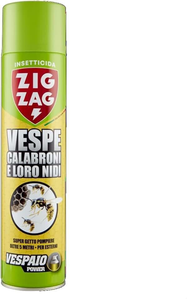 Zig Zag, Vespaio Power, Insetticida per Vespe e Calabroni, Spray ad azione immediata, Colpisce fino a 6 metri, 600 ml