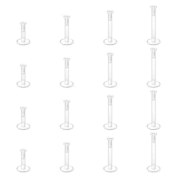 LAURITAMI Chiaro ombelico Piercing set sopracciglio, gravidanza ombelico Piercing anello, Bioflex curvo sopracciglio naso labbro cartilagine orecchio Piercing gioielli Kit