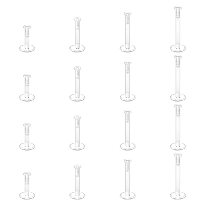 LAURITAMI Chiaro ombelico Piercing set sopracciglio, gravidanza ombelico Piercing anello, Bioflex curvo sopracciglio naso labbro cartilagine orecchio Piercing gioielli Kit