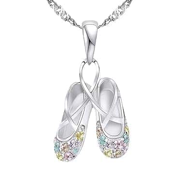TSUOUKL TSUOUKL Collana in argento 925 con ciondolo a forma di angelo,Pendente Collana con ciondolo a forma di ballerina, per bambine,ragazze,ideale come regalo per la Prima Comunione