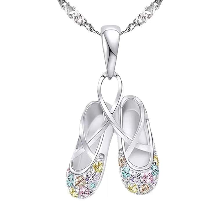 TSUOUKL TSUOUKL Collana in argento 925 con ciondolo a forma di angelo,Pendente Collana con ciondolo a forma di ballerina, per bambine,ragazze,ideale come regalo per la Prima Comunione